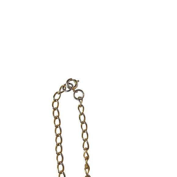 Vtg Long Tassel Necklace Gold Silver Tone Mixed Metal Chain Drop Flapper Style - Picture 3 of 4